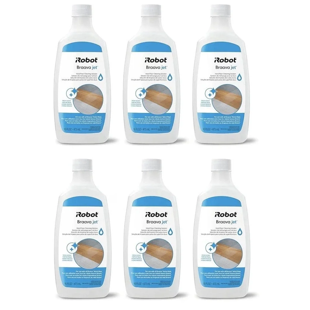 6 Bottles iRobot Braava Jet Hard Floor Cleaning Solution Fresh Scent 16 oz Each
